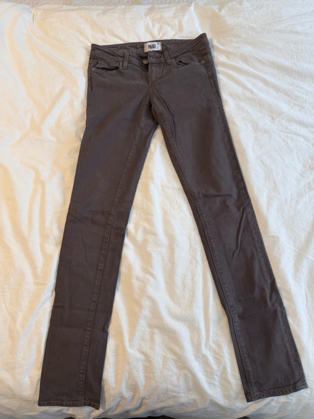 PAIGE Skyline Skinny Jeans Size 26 Gray Mid Rise Stretch Denim